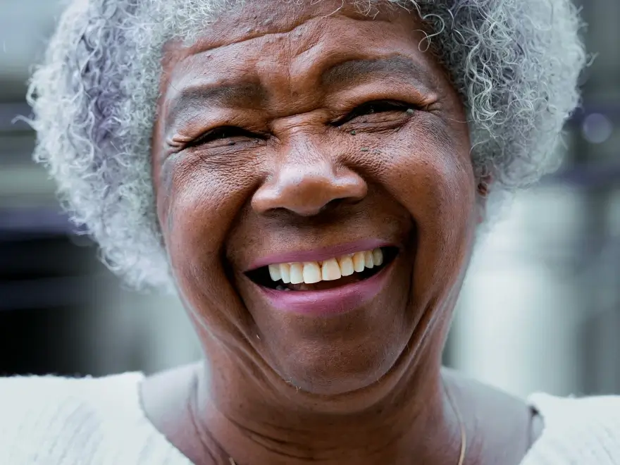 A smiling older woman