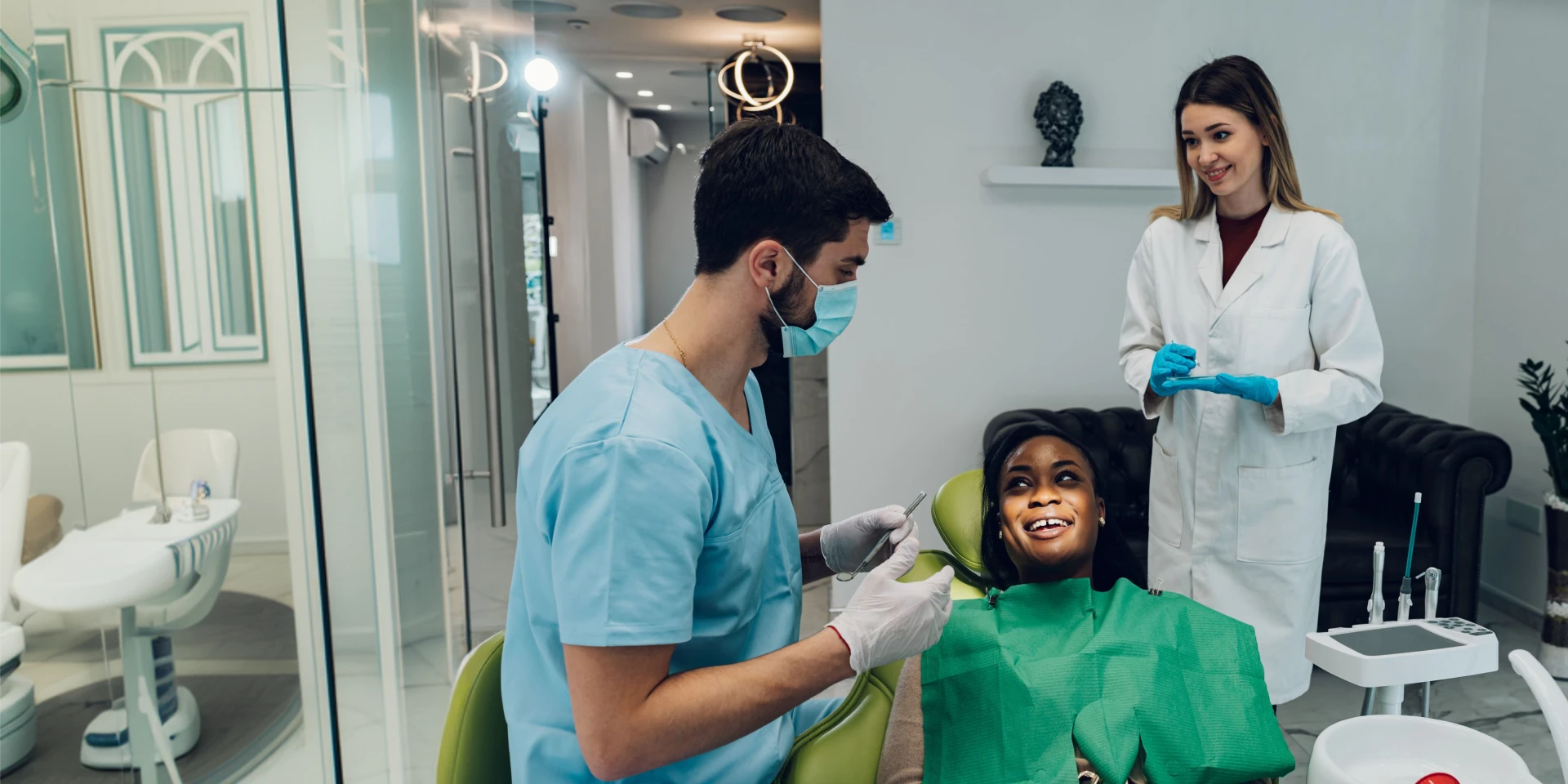 A smiling patient
